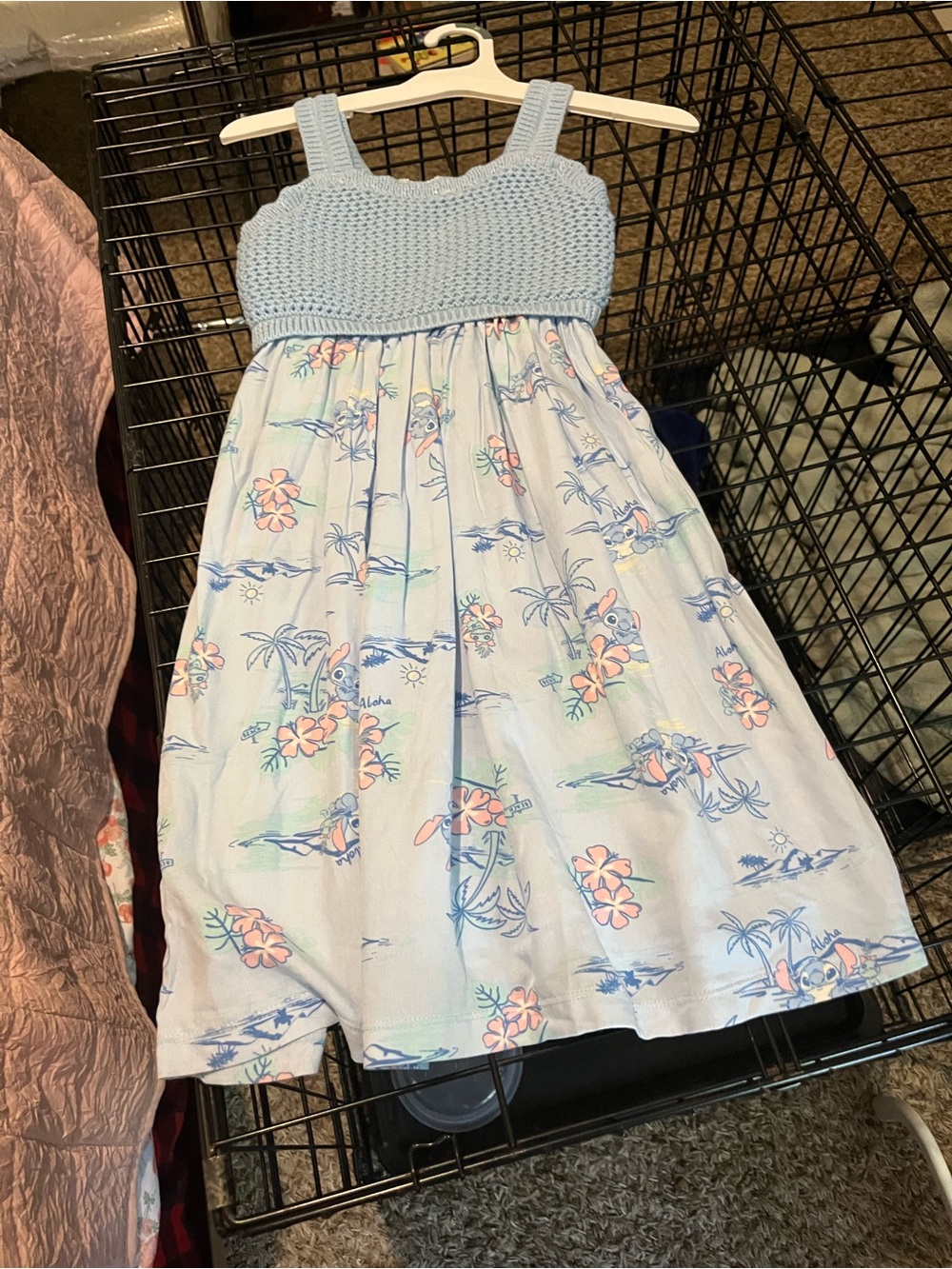 Disney Light Blue Crochet-Top Floral Sundress for Girls
